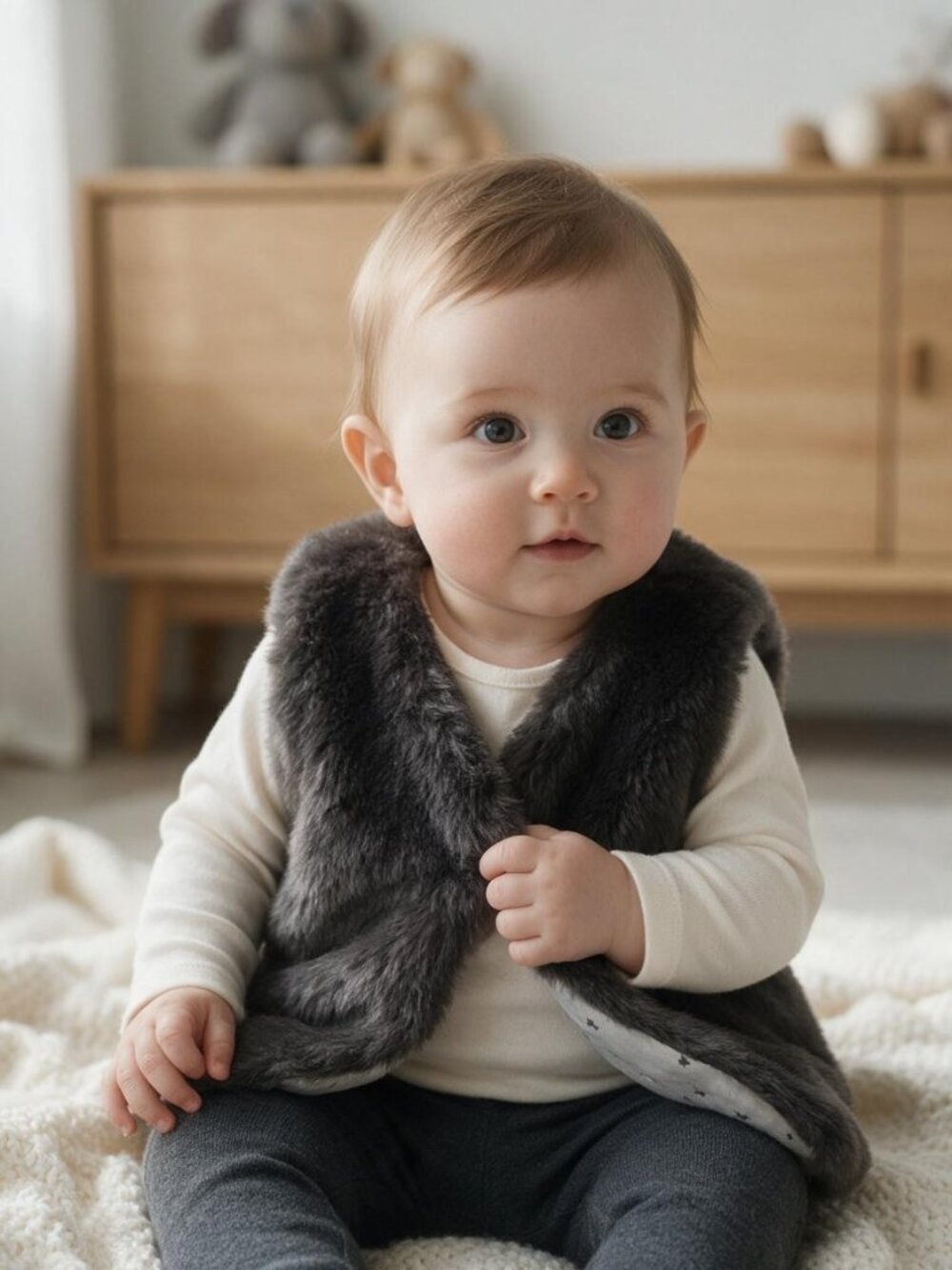 H&M Soft Faux Fur Lined Vest 4-6 Months